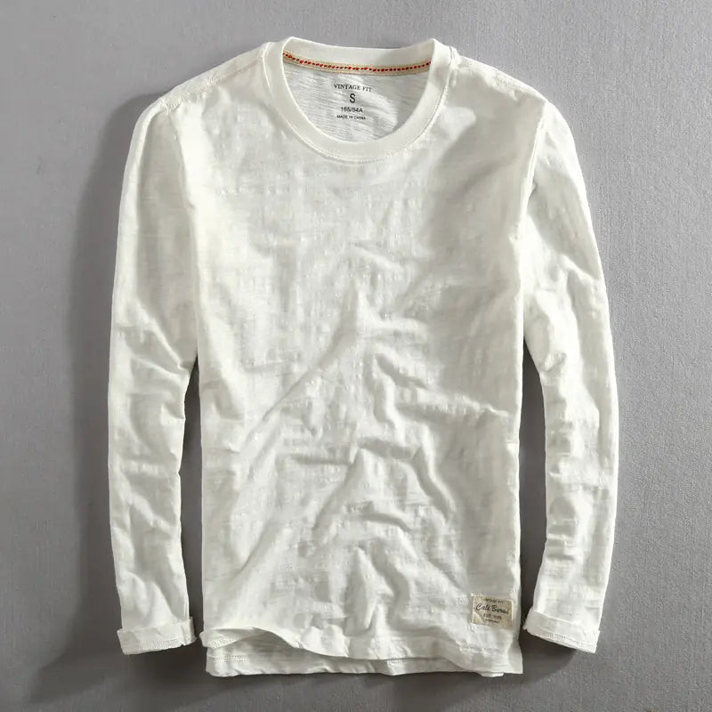 Men's Long Sleeve Bamboo Cotton T-Shirt - Casual Style