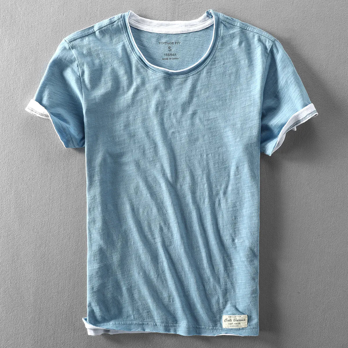 Men's Cotton Bamboo T-Shirt - Casual Vintage Style