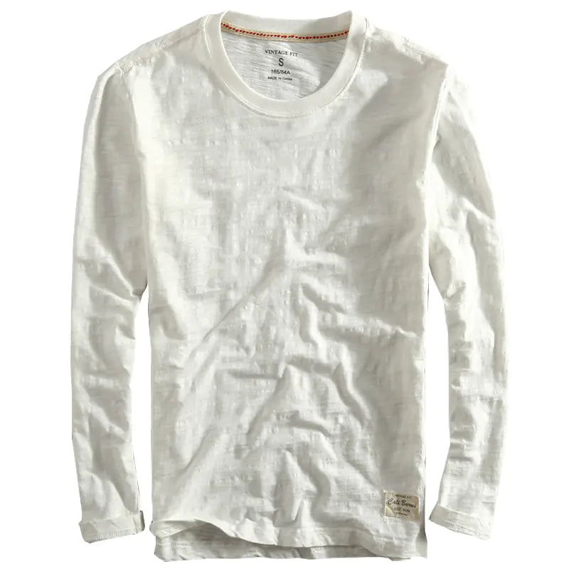 Men's Long Sleeve Bamboo Cotton T-Shirt - Casual Style