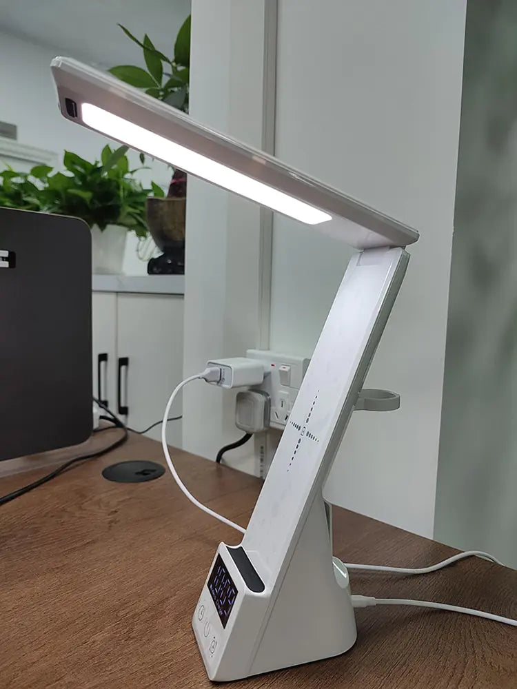 3 in 1 QI Wireless Charger LED Desk Lamp With Alarm.