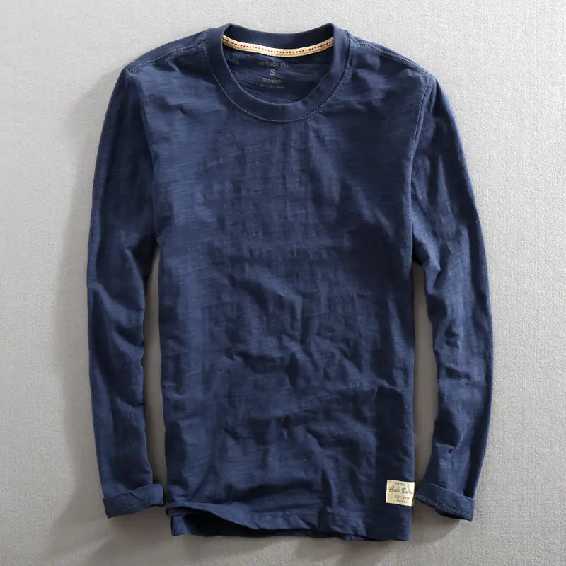 Men's Long Sleeve Bamboo Cotton T-Shirt - Casual Style