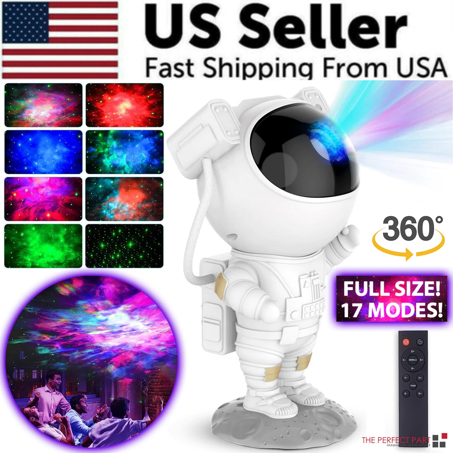 Astronaut Projector Galaxy Starry Sky LED Lamp Remote