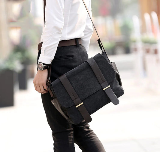 Men's Canvas Crossbody Travel Bag (Shoulder Bag)