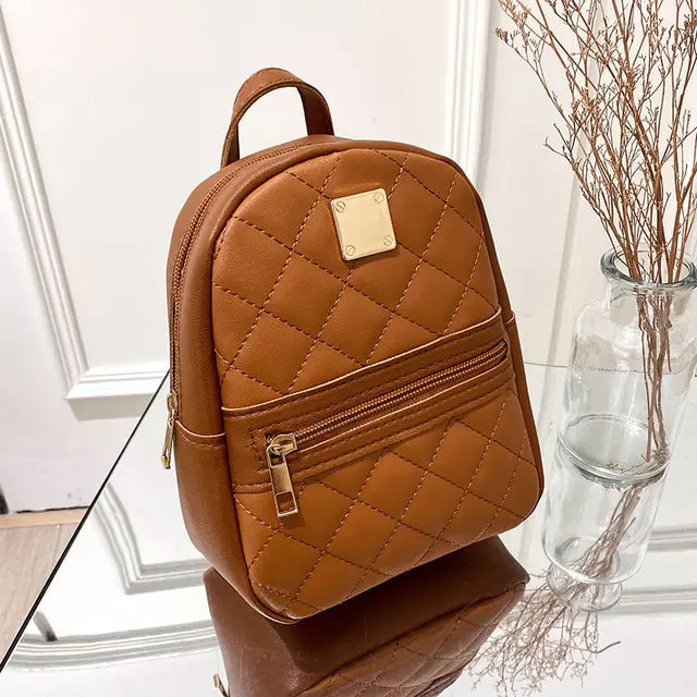 Mini Backpack For Women PU Leather Multifunction