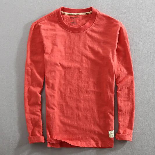 Men's Long Sleeve Bamboo Cotton T-Shirt - Casual Style
