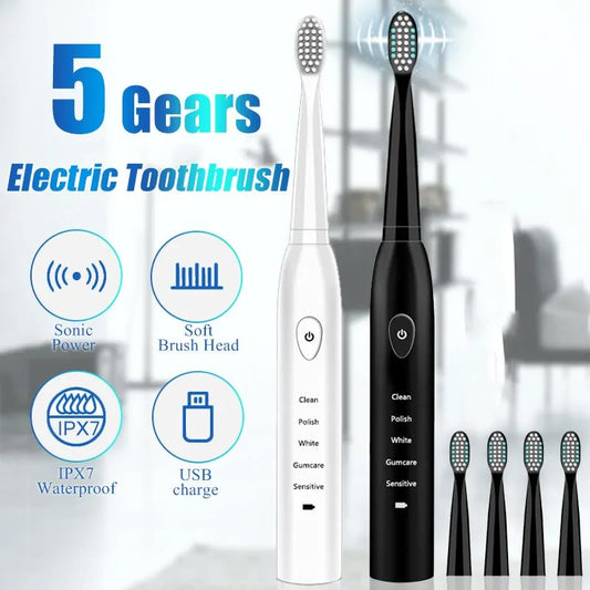 Powerful Ultrasonic Sonic Electric Toothbrush